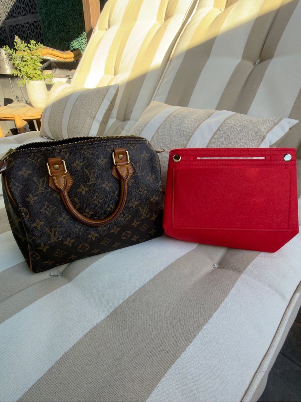 Louis Vuitton Speedy 25 Monogram Canvas Lock Key Dust Bag Insert Organizer AUTH! - Picture 14 of 16